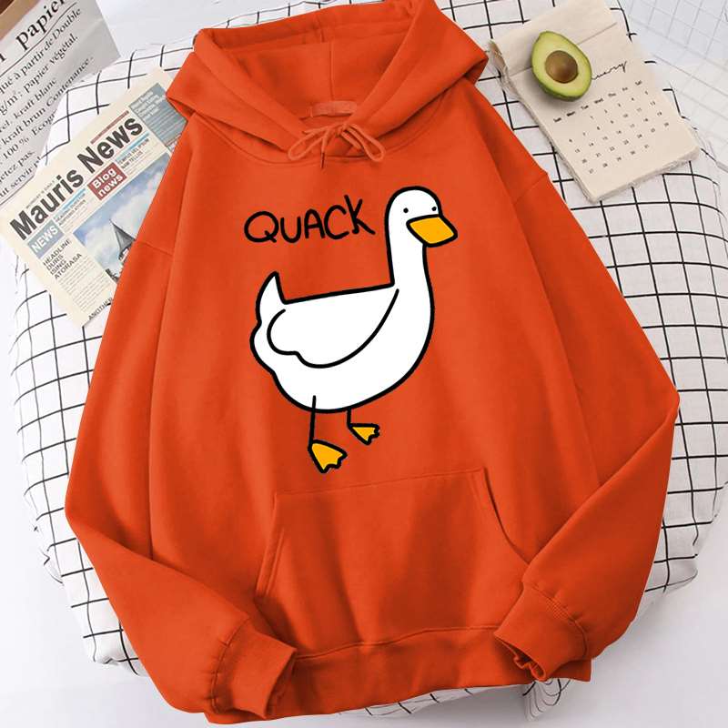 Cute Cartoon Duck Pattern Printed Hoodie Women Casual Fashion Hoodies Women Y2k Pullover Sweatshirt Oversized Unisex Clothes