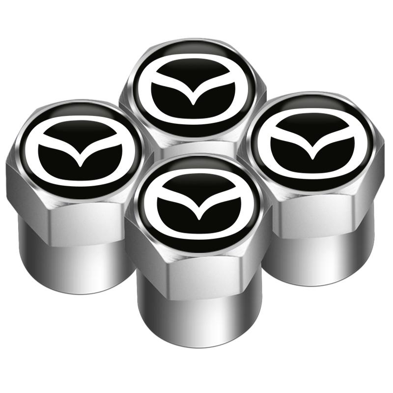 For Mazda CX3 CX-5 CX5 CX7 CX9 MX5 Axela ATENZA Accessories Car Tire Wheel Valve Caps Cover + Suede Car Key Chain Ring Keychain h2