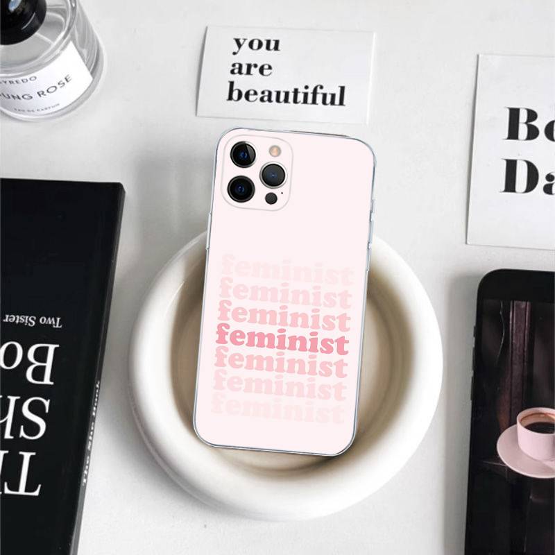 Феминистский Феминизм Эстетика Девушка Для iPhone 17 16 15 14 13 12 Mini 11 Pro Max Прозрачный Чехол