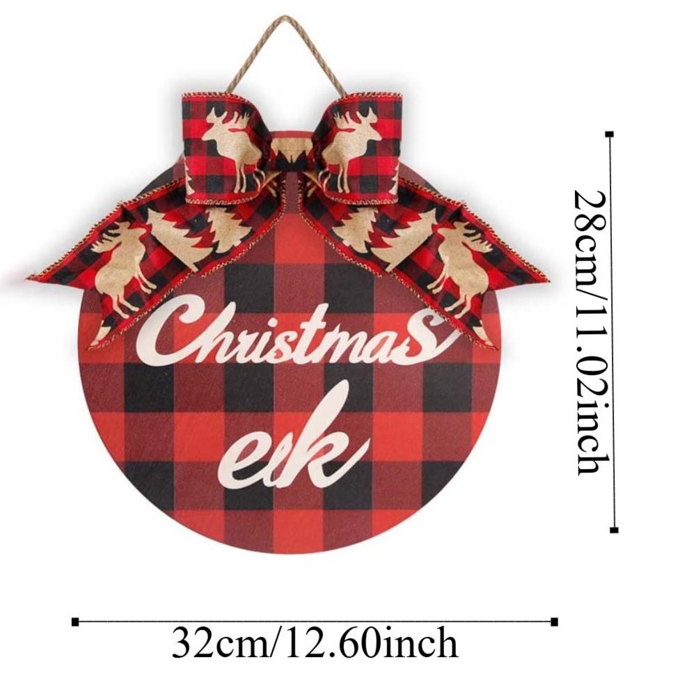 Shop Elk Wooden Christmas Pendant Bow Santa Claus Door Hanging Ornaments Handmade Tree Christmas Door Decoration Porch