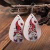 Christmas Gnome & Daisy PU Leather Earrings - Festive Gift
