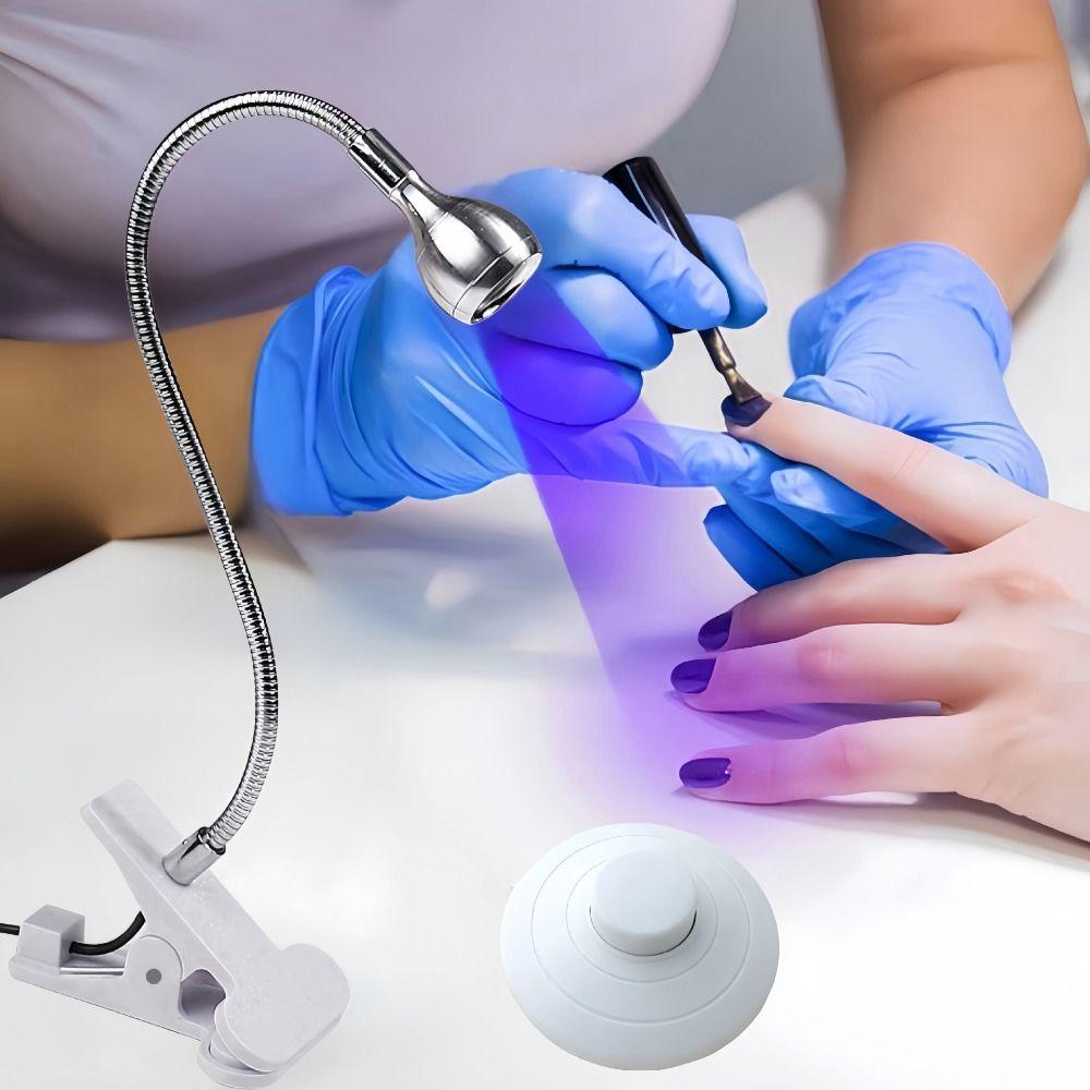Clip-On UV LED Nail Lamp Foot Pedal Switch Gel Polish Curing Lamp Professional Use