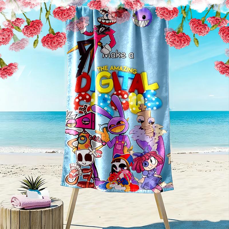 1pc The Amazing Digital Circus Beach Towel, Soft Beach Towel Suitable for Beach Swimming, Outdoor Camping and Traveling