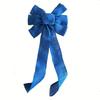 Royal Blue Christmas Festival Decor: Dark Blue Burlap Ribbon Bow