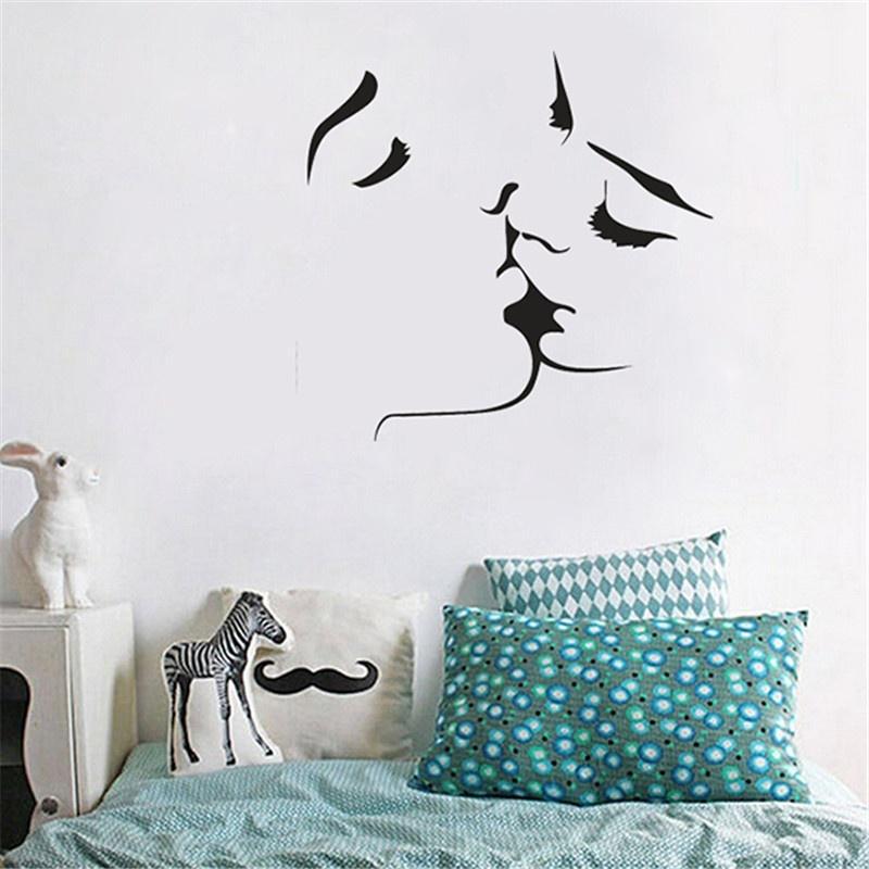 Съемная художественная наклейка «Целующиеся любовники», настенная наклейка, фреска, декор для дома, гостиной, спальни ADM