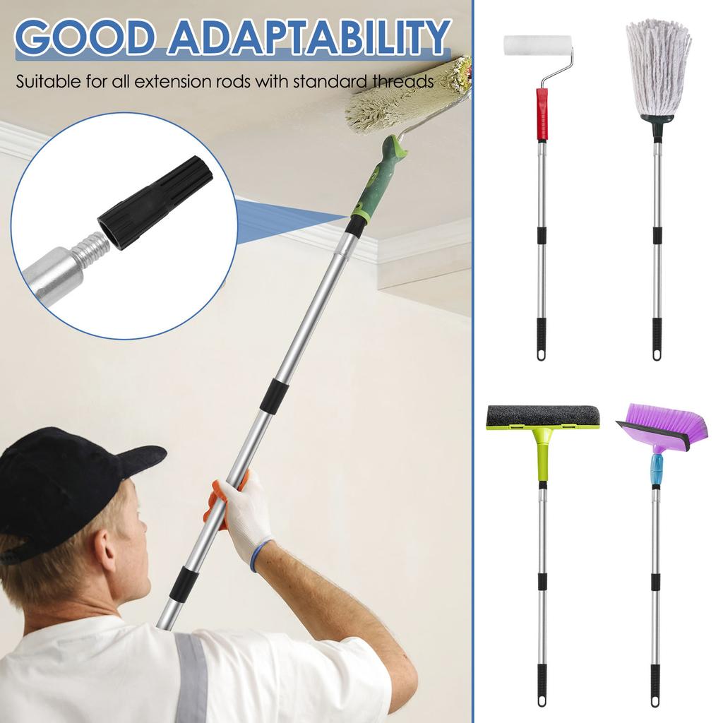 10.83ft Paint Roller Extension Pole with Tapered Adapter 9 Segmented Lightweight Stainless Steel Extension Pole for Painting and