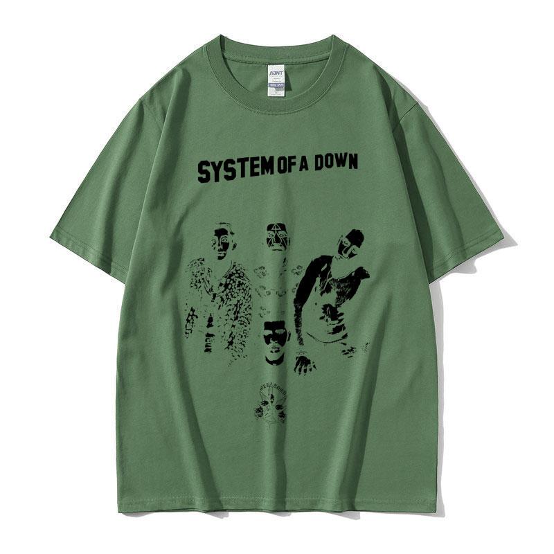 Альтернативная Метал-Рок Группа System of A Down Графическая Футболка Унисекс Женская Одежда Повседневная Винтажная Укороченная Футболка с Коротким Рукавом