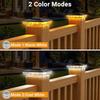 4x4 Outdoor Solar Post Cap Light, 2 Color Modes, 16 LEDs, Fits 4x4 3.5x3.5 Wood/Vinyl, Waterproof Solar Deck Lighting Outdoor