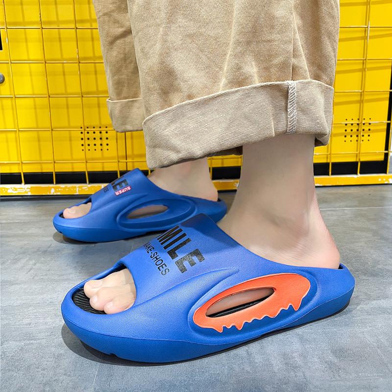 Men's Sandals Indoor Outdoor Beach Dragging Alphabet Element Women's Large Size Outdoor Beach Slippers