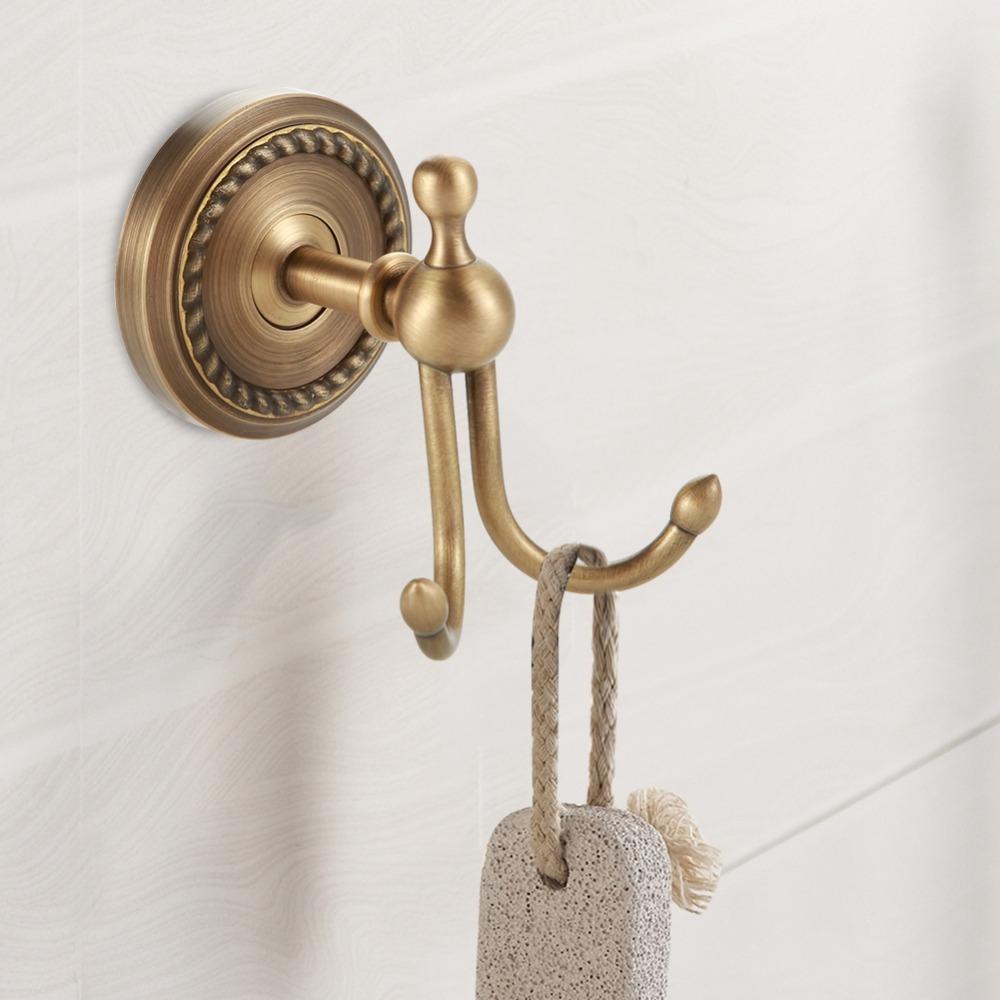 Wall Mounted Towel Hanger Hook Antique Gold Robe Hook Bathroom Entryway Closet Kitchen