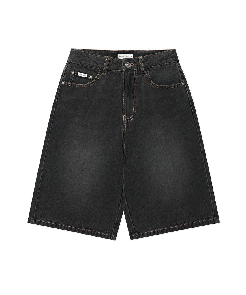 WACKY WILLY [26Ss] Women'S Denim Bermuda Pants Black