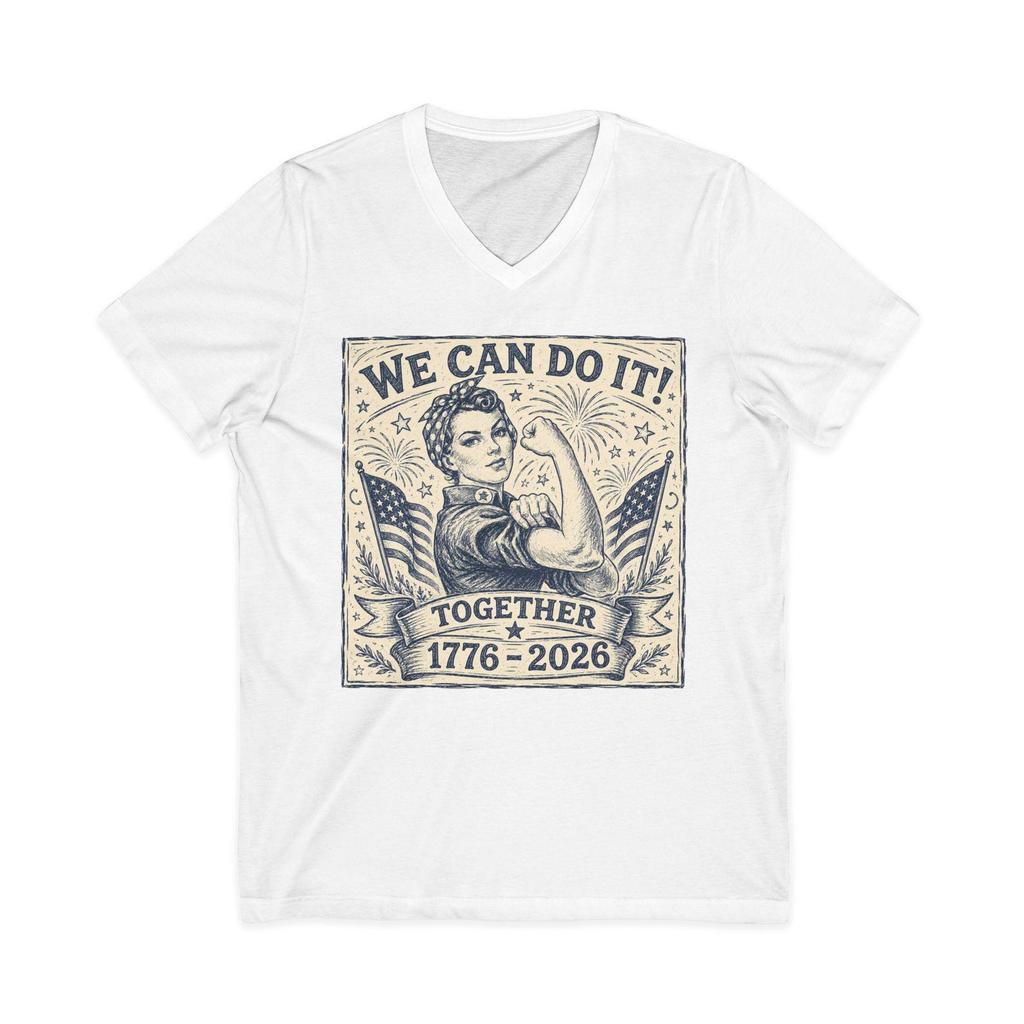 We Can Do It Together 1776-2026 Tee | Patriotic Rosie the Riveter Style T-Shirt