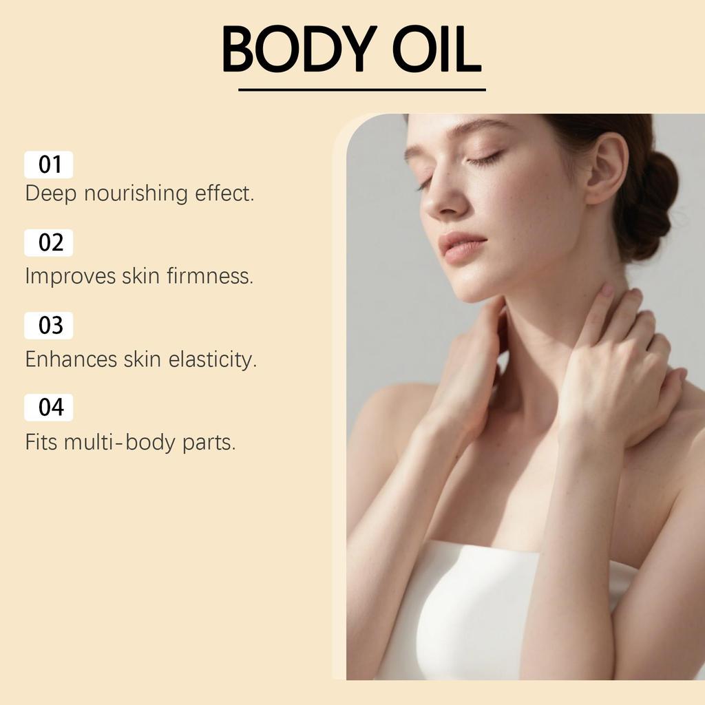 OceAura Увлажняющее масло для тела, Легкое и шелковистое, Для ежедневного массажа и увлажнения, Нежирное ощущение