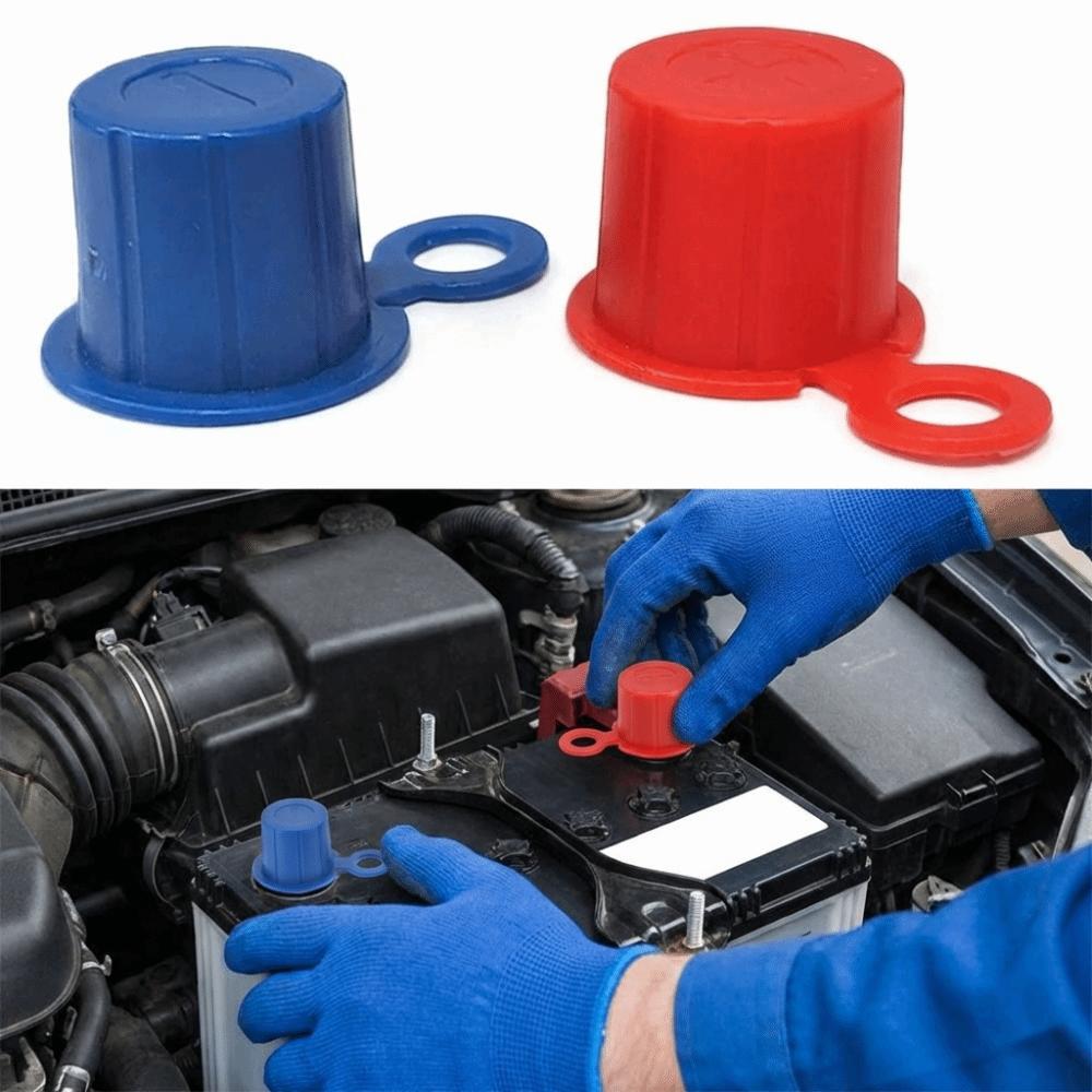 1 Pair Water Proof Battery Terminal Cover Insulated Standard Diameter Battery Protector Positive Negative Heads Dust Proof