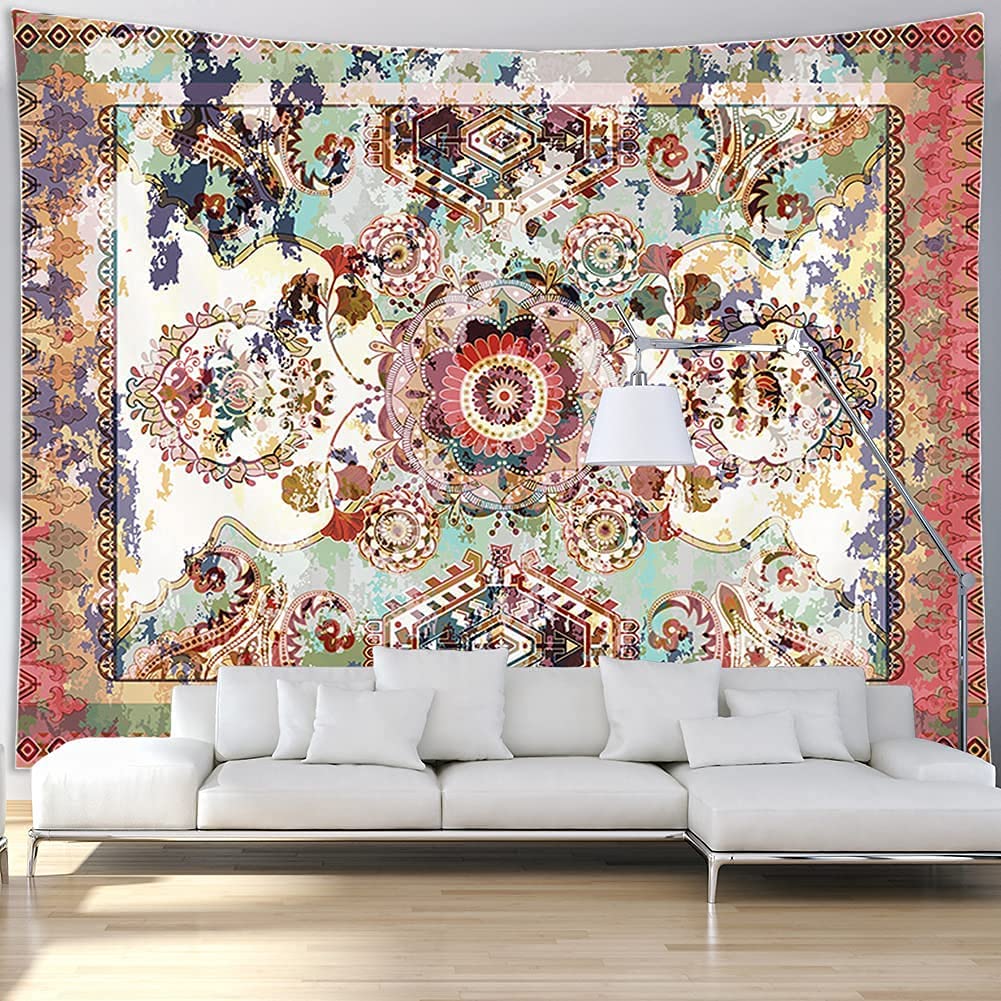Гобелен с мандалой в стиле бохо, настенные гобелены, украшения для спальни, богемное пляжное полотенце с цветочным принтом, индийский художественный принт, фреска для гостиной