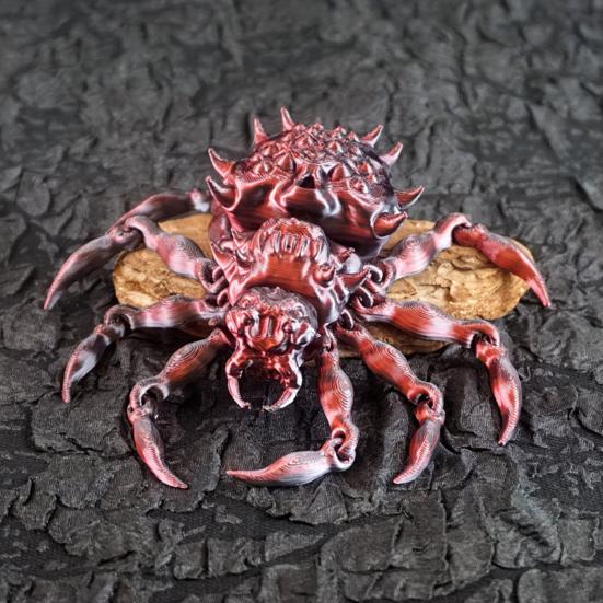 3D Printed Articulated Spider Model, Flexible Animal Figure with Movable Joints for Halloween Home Office Desktop Decor
