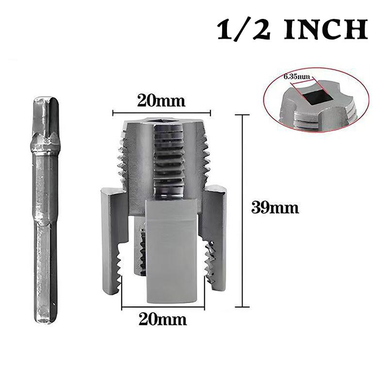 Инструмент для нарезки резьбы на трубах Интегрированный инструмент для нарезания внутренней и внешней резьбы на трубах Совместимый с электродрелью Набор резьбонарезчика для ПВХ труб