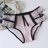 Pure Lace Underwear for Women Mid Waist Sexy Lingerie Black Fungus Edge Mesh Breathable Hip Lifting Hollow Out Quick Drying Panties