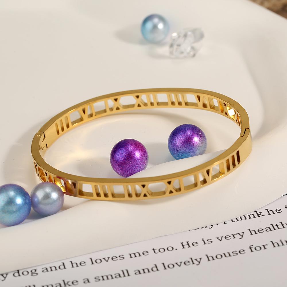 Factory Direct Rose Gold Titanium Steel Couple Bracelet Men Women Valentine Day Bangle Fashion Jewelry for Birthday Gift