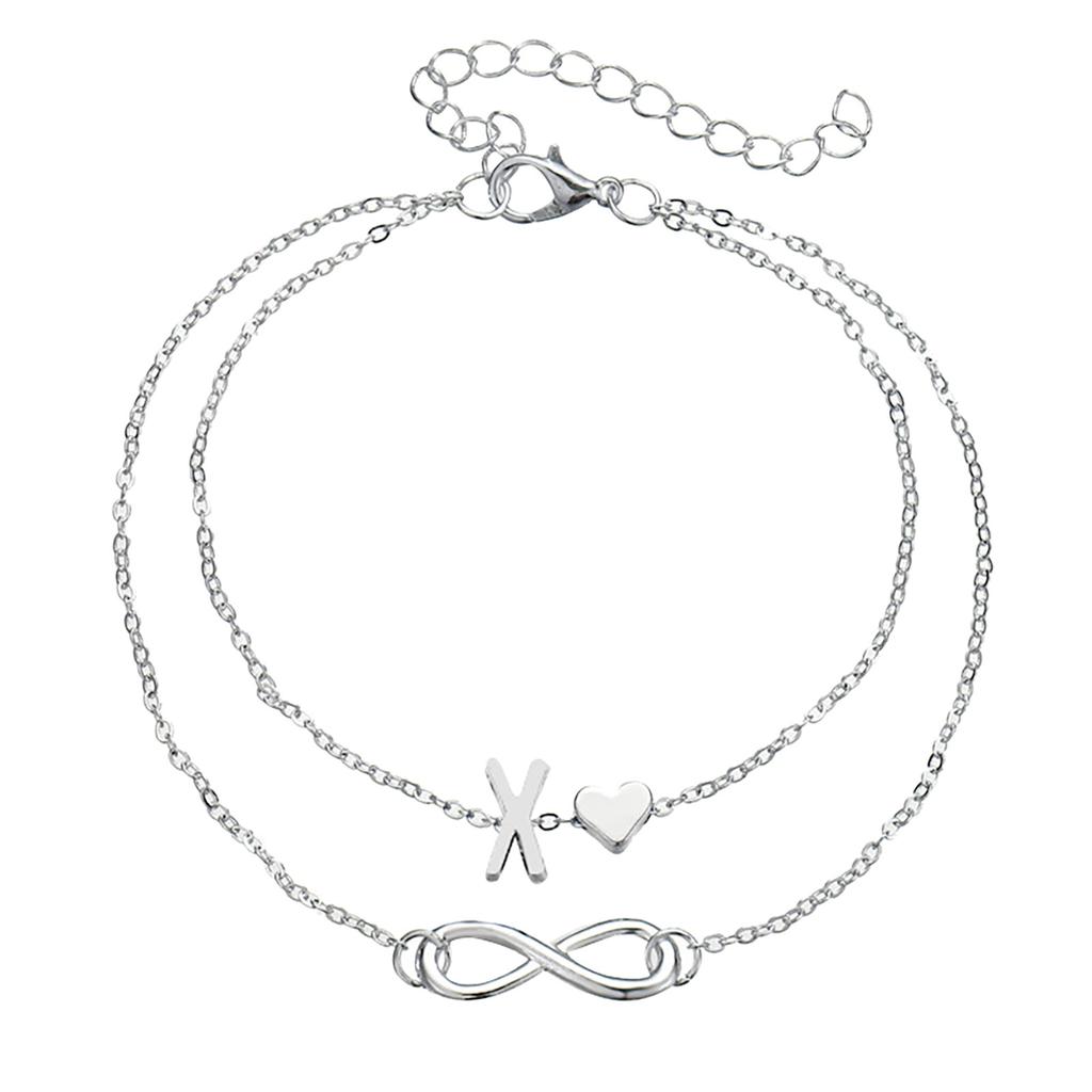 Letter Double Foot Chain Infinite Love Chain Women's Foot Chain Summer Gift Beach Gift For Mother