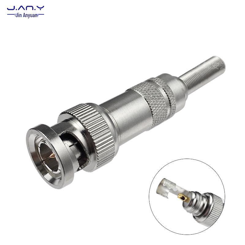 BNC Male Solderless Connector for 75-2 AV Signal Cable, SDI, Security Camera Q9 Metal Head