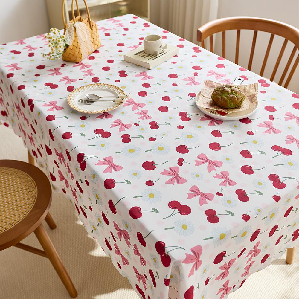 Premium Tablecloth Waterproof Anti-Scald Printed Tablecloth Pastoral Rectangular Multi-Use Wipeable Picnic Mat Table Fabric