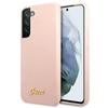Guess Guhcs22Mlslmgpp S22+ S906 Розовый/Pink Жесткий чехол Силиконовый Надпись Металлический Логотип