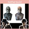 Eerie Skeleton Biochemical Mask For Halloween Celebrations Full Face Silicone Prop With Hat