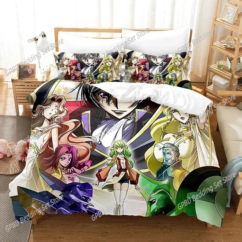 Модный аниме Code Geass 3D НОВЫЙ пододеяльник наволочка комплект постельного белья для взрослых девушек украшение спальни детская односпальная двуспальная большая