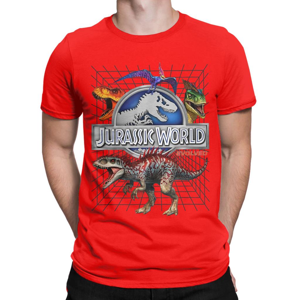 World Evolved 2025 Dino Grid T Rex Graphic TShirt Summer  Fashion T Shirts Mens 100 Cotton ONeck Oversized Tees Tshirt