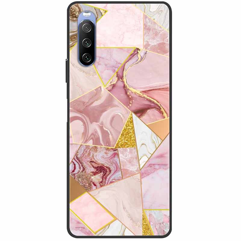 Мягкий чехол для Sony Xperia 10 III Case 5 III Мягкий силиконовый Черные чехлы для Sony Xperia 1 III / Xperia1 XZ4 Чехлы Крутой Мрамор