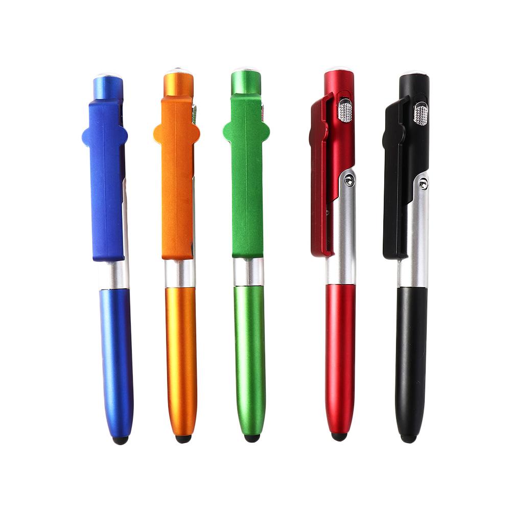 Night Reading Stationery Cellphone Holder Ballpoint Pen with LED Light Stylus Pen Writing Pen