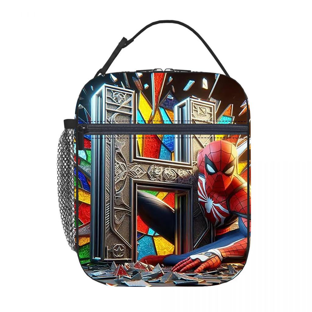 Marvel Spider-Man Cartoon Lunch Bag Insulated Tote Oxford Cloth Lunch Box Carrier New Portable