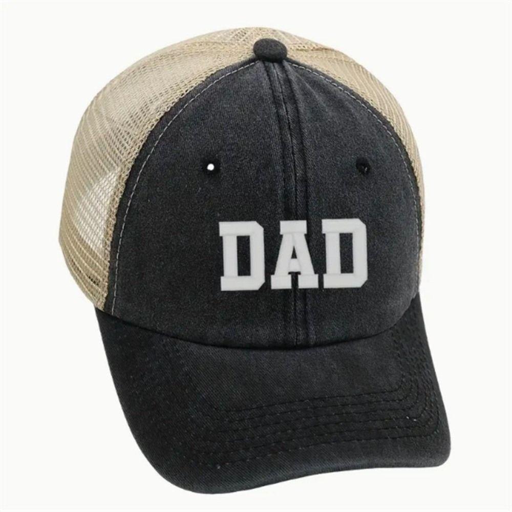 Visors DAD MOM Baseball Hats Mesh Net Sunscreen Hats Washed Distressed Faded Cap for Man Women