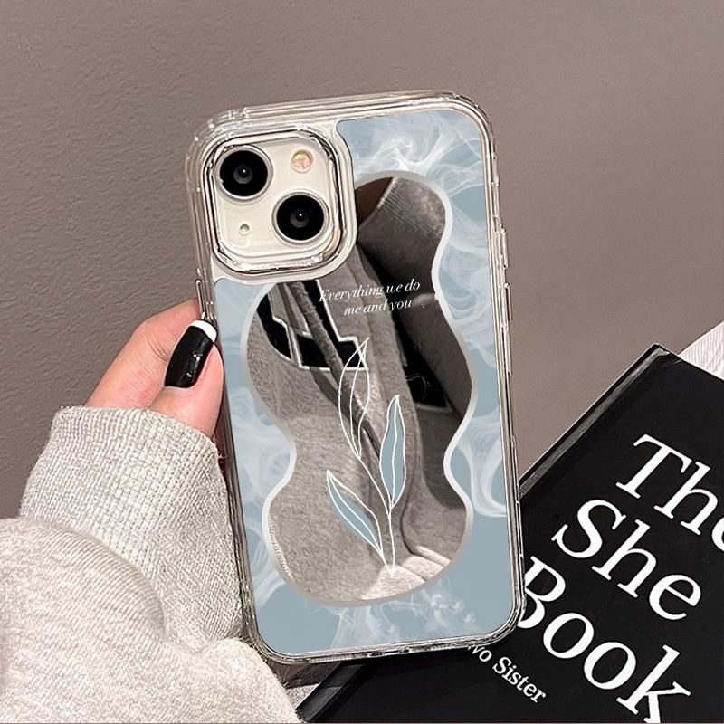 Роскошный чехол для телефона с зеркалом для макияжа для iPhone 16 Pro Max 11 13 14 15 12 16 Plus XR X XS 16promax 15promax Цветочные задние крышки Funda