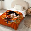 1PC Son Goku Patterned Flannel Blanket Suitable For All Seasons For Home Decor Warmth And Comfort Gifts Holiday Present