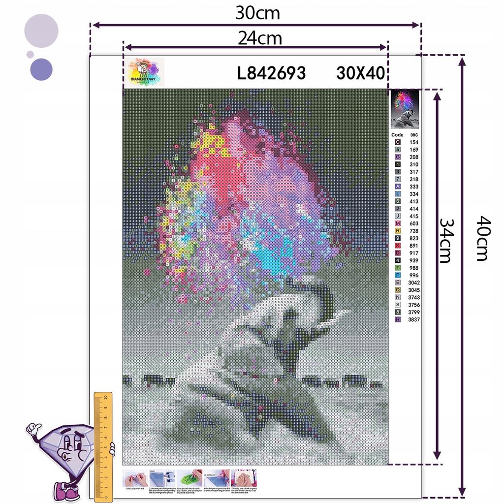 Ob_L_94 - Diamond Painting 30X40 - Zwierzeta, Slon
