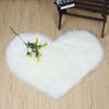 Imitation Wool Heart-Shaped Plush Rug and Sofa Cushion