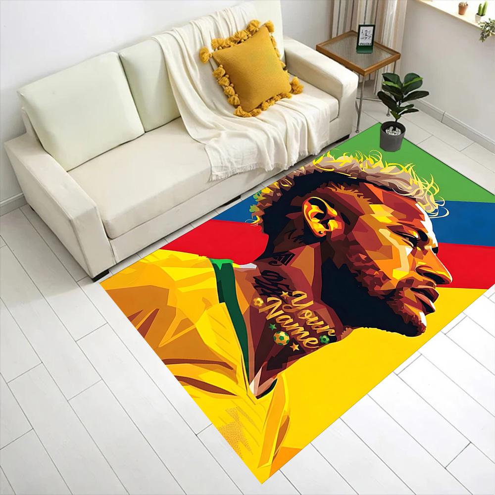 Parisian Neymar Celebration Moment Personalized Text Floor Mat Design for Dormitory Bedrooms Playrooms Entryway Antislip Carpet Anime Office Decor