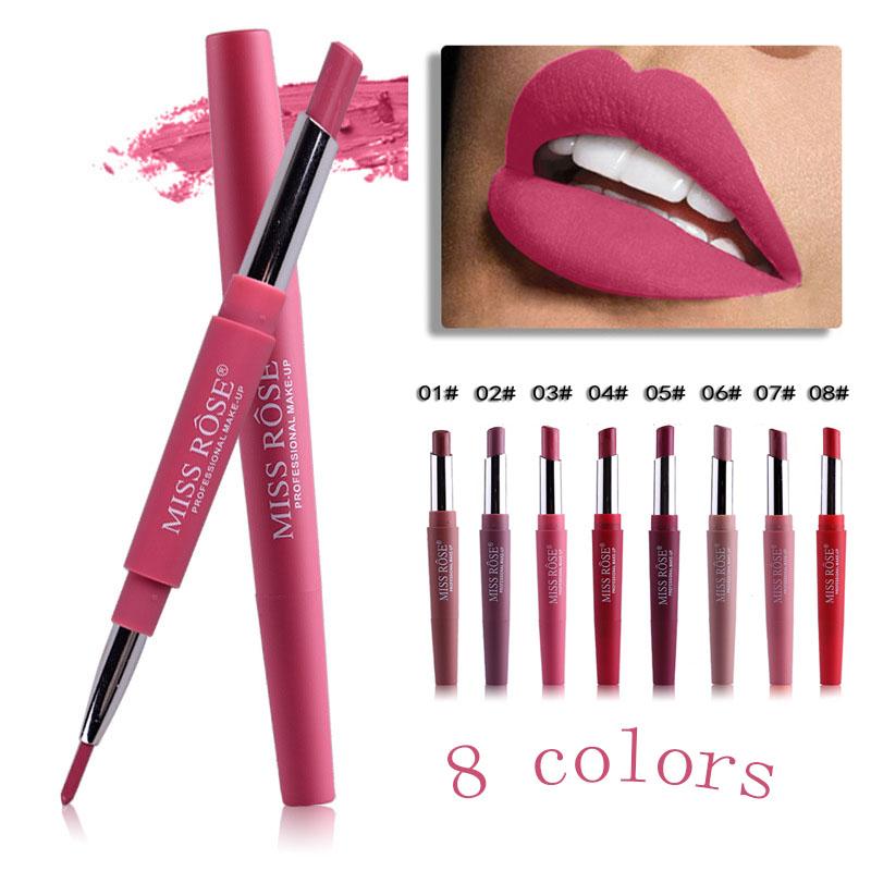 Сексуальная 2 в 1 двусторонняя губная помада для макияжа, набор матовых помад, долговечная водонепроницаемая косметика для женщин