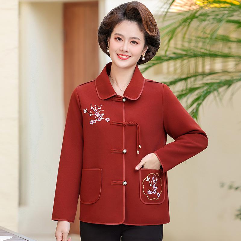 Мамино весеннее модное пальто в китайском стиле для женщин среднего и пожилого возраста