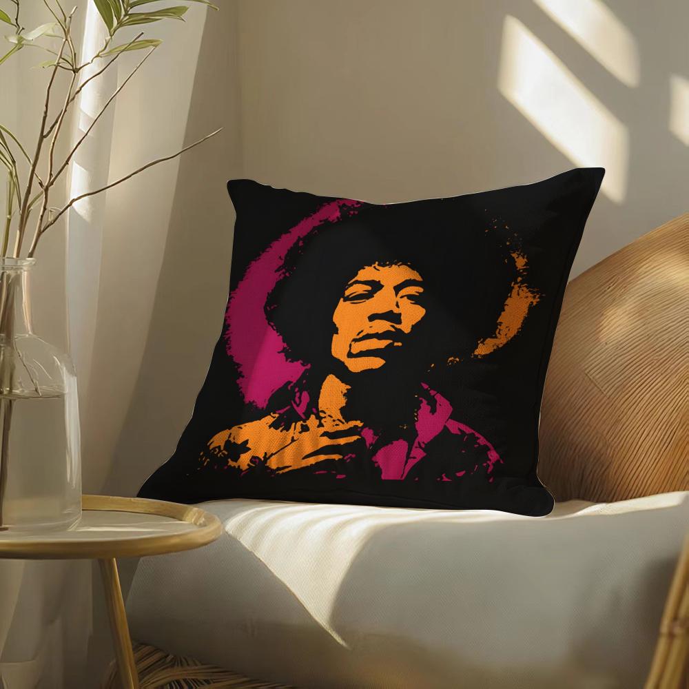 Singerj-Jimih-Hendrix Pillow Case Pillowcase, Double-Sided Printed, Sofa Cushion, Bedroom Headboard