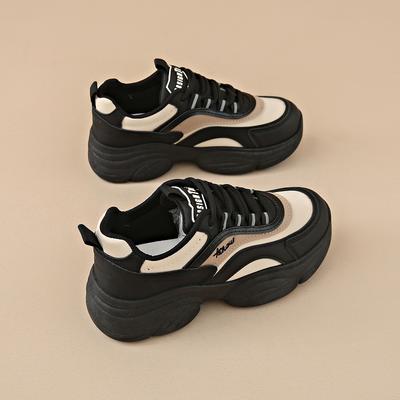 Модные кроссовки CRLAYDK на массивной платформе для ходьбы для женщин, папины, на шнуровке, модная обувь, кожаные, на танкетке, удобные, спортивные, для бега, тенниса