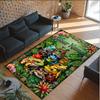 Frog Theme Crystal Velvet Floor Rug Personalized Custom Name Text Warm Carpet Home Decoration