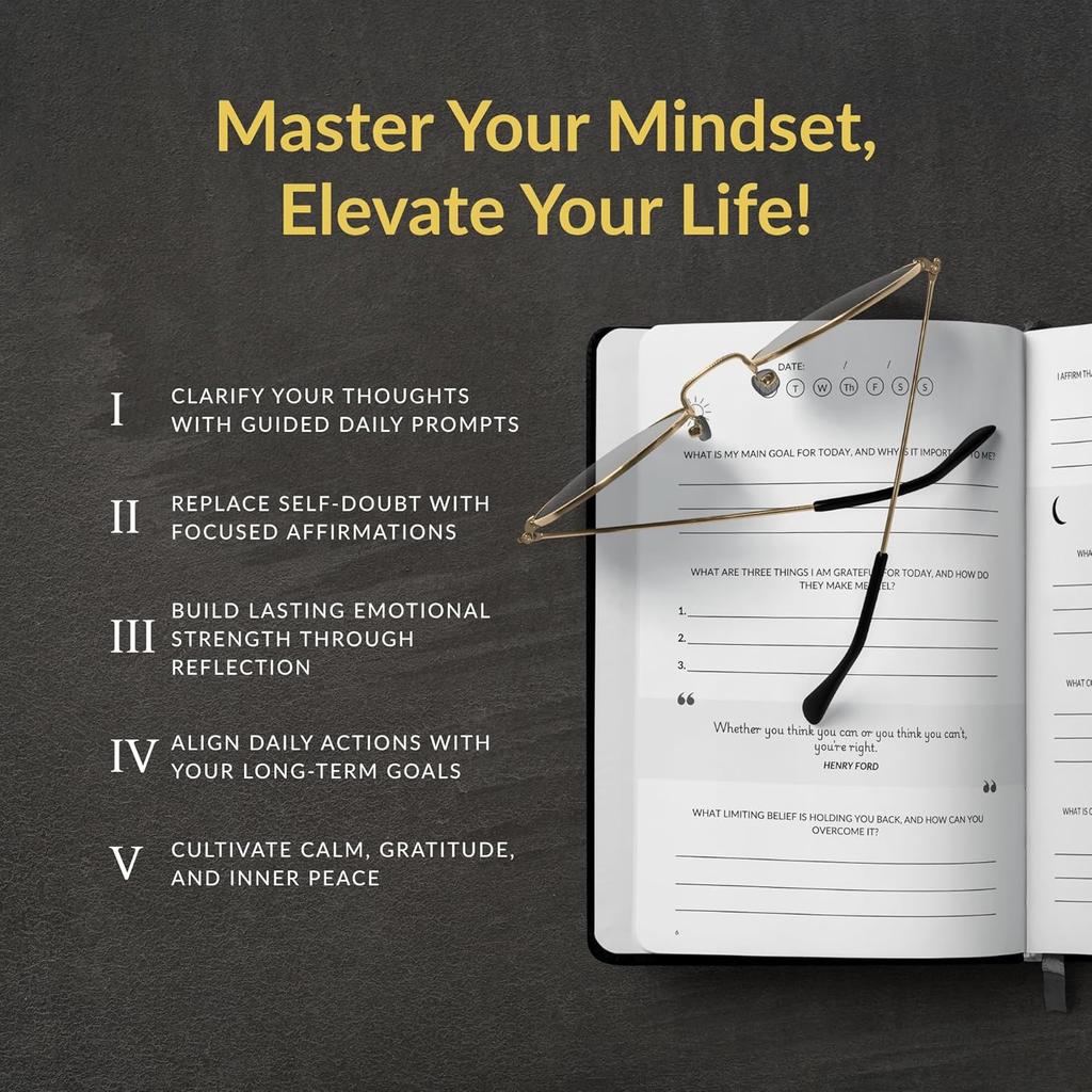 Foundations of Self Mastery Journal – Guided Daily Planner for Men & Women | Goal Setting, Gratitude, Manifestation, Affirmation, Reflection,