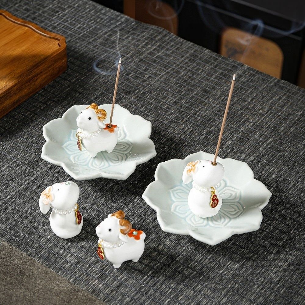 Chinese New Year Zodiac Sheep Incense Holder Aromatherapy Incense Holder Desktop