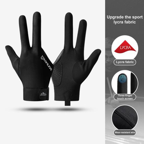 Дышащие бильярдные перчатки с улучшенным захватом для левой и правой руки, износостойкие противоскользящие устойчивые перчатки для бильярда с шестом