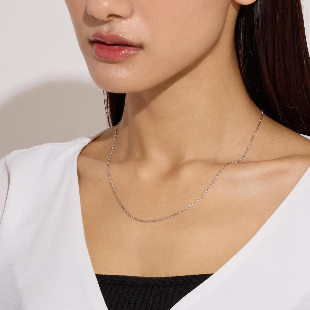 Platinum Chain Necklace Pt850 Azuki Width Maximum 45cm Length Adjustable [Lara Christie] 1.35mm Approx. 3.8g Lc97-0034