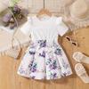 Girls Fashion Dress Summer Children Sweet Bow Floral Princess Dress