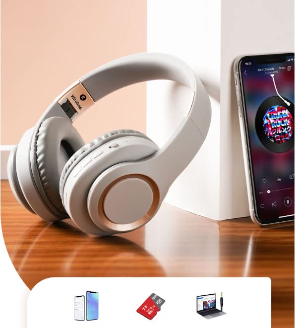 Беспроводные Bluetooth Low Легкие и 40-мм HD Драйвер Инструкции для Веб- и Zoom-звонков 5.3 Накладные наушники, Задержка, Дизайн с закрытой задней частью,